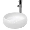 ECD Germany Vasque en céramique blanc avec bonde de vidage pour salle de bain 350x120 mm