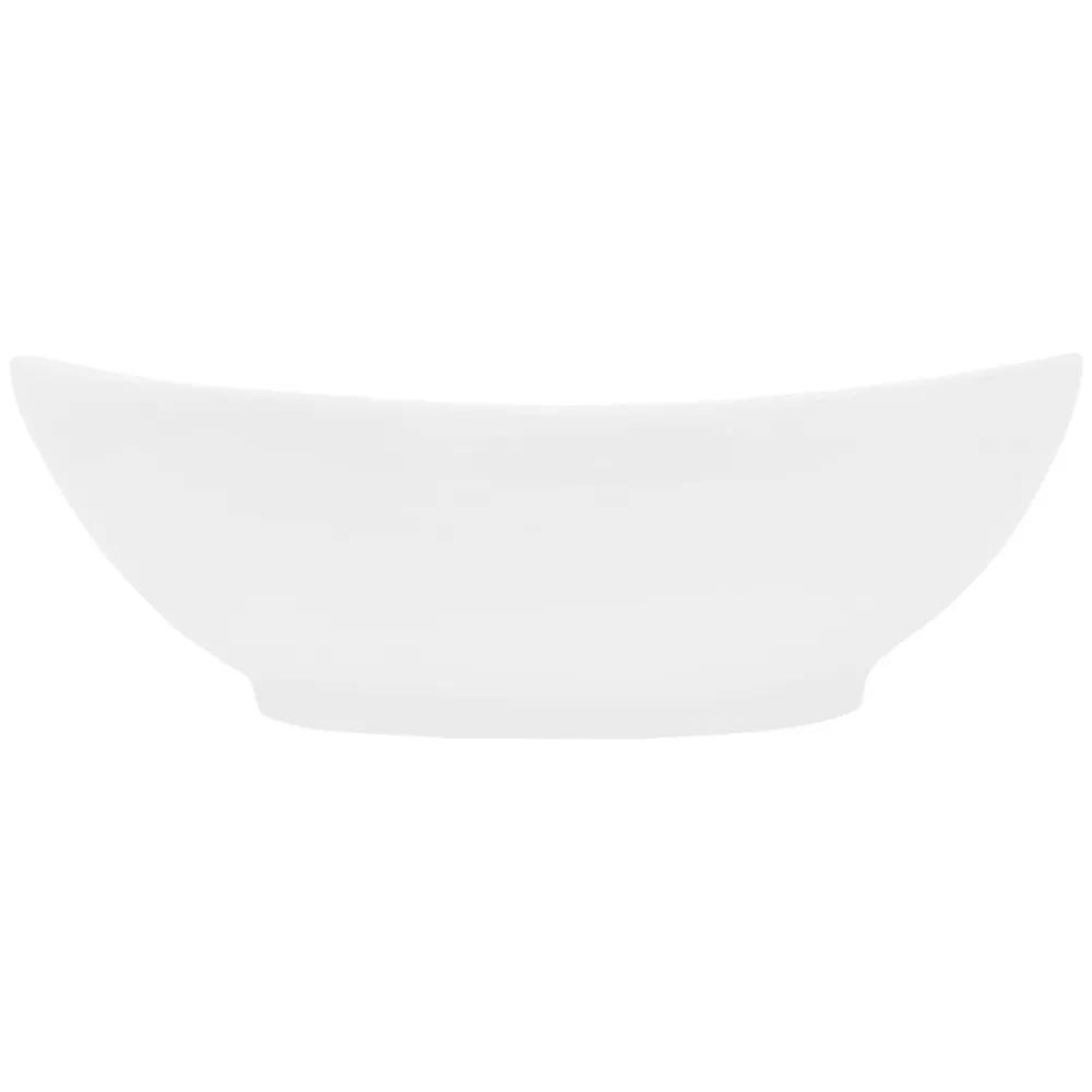 ECD Germany Vasque en céramique blanc avec bonde de vidage pour salle de bain 590x390x200 mm