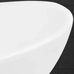 ECD Germany Vasque en céramique blanc avec bonde de vidage pour salle de bain 590x390x200 mm