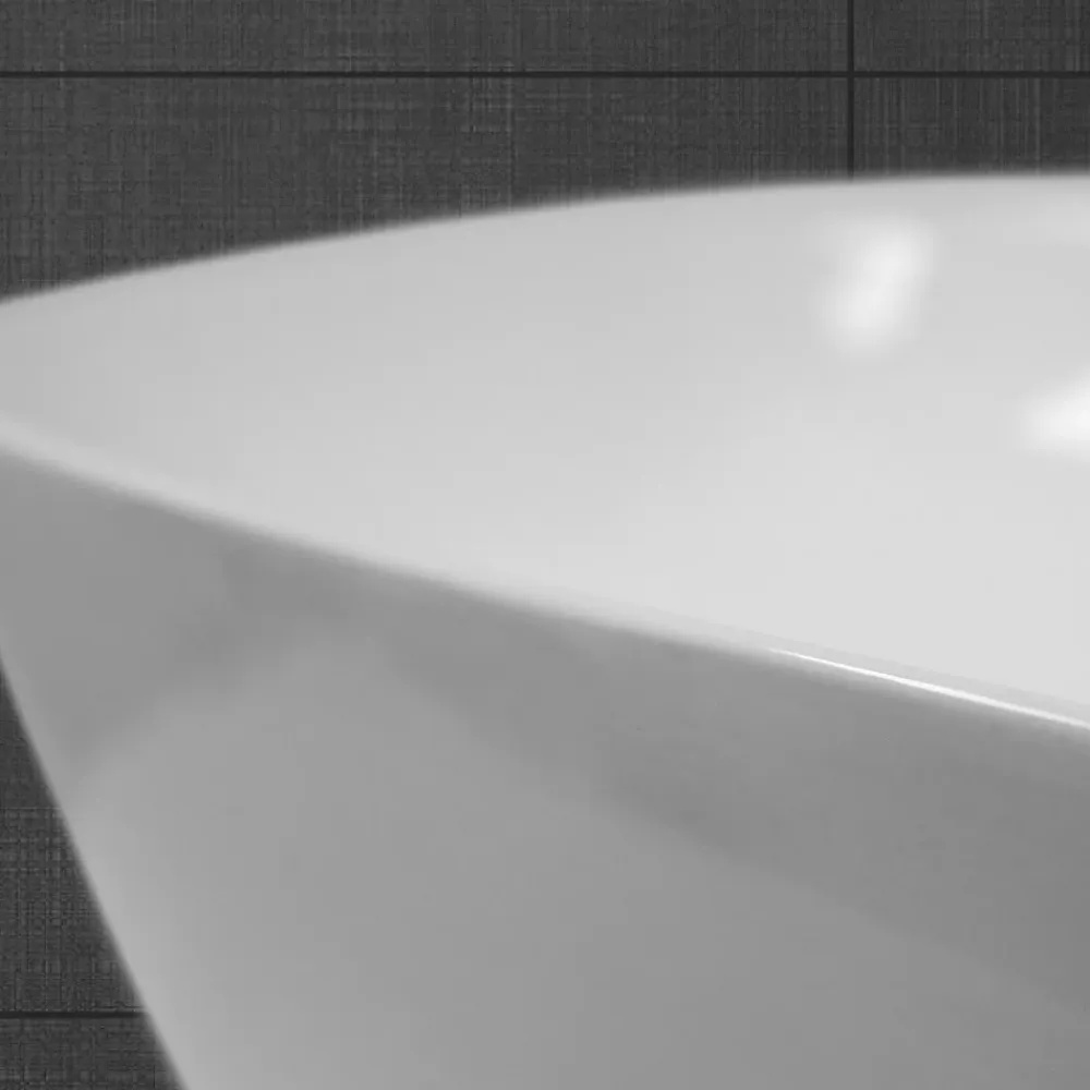 Lavabo|ECD Germany Vasque en céramique blanc carré avec bonde de vidage salle de bain 405x140 mm