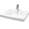 ECD Germany Vasque en céramique blanc avec bonde de vidage pour salle de bain 605x465x160 mm