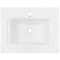 ECD Germany Vasque en céramique blanc avec bonde de vidage pour salle de bain 605x465x160 mm