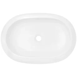 Lavabo|ECD Germany Vasque en céramique blanc avec bonde de vidage pour salle de bain 630x420x120 mm