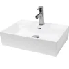 ECD Germany Vasque en céramique blanc avec bonde de vidage pour salle de bain 415x360x130 mm