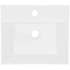 ECD Germany Vasque en céramique blanc avec bonde de vidage pour salle de bain 415x360x130 mm