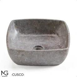 Vasque À Poser|MG Valencia Vasque en marbre naturel CUSCO GREY 40x40x15 cm