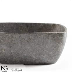 Vasque À Poser|MG Valencia Vasque en marbre naturel CUSCO GREY 40x40x15 cm