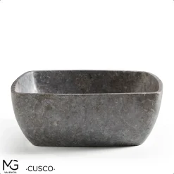 Vasque À Poser|MG Valencia Vasque en marbre naturel CUSCO GREY 40x40x15 cm
