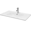 ECD Germany Vasque encastré lavabo Evier salle de bain en ceramique blanc 710 x 465 x 175 mm