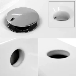 ECD Germany Vasque encastré lavabo Evier salle de bain en ceramique blanc 610 x 465 x 175 mm