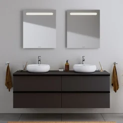 Duravit Vasque Lavabo rond design à poser Diamètre 40cm en fonte minérale - Blanc mat - DURAVOLO