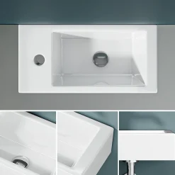 Lavabo|Dileci Vasque lave-mains sortie gauche (36,5x18x9cm) -