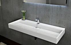 Bernstein Vasque moderne suspendue 100x46x15cm en marbre coulé sans trous prépercés - BS6001
