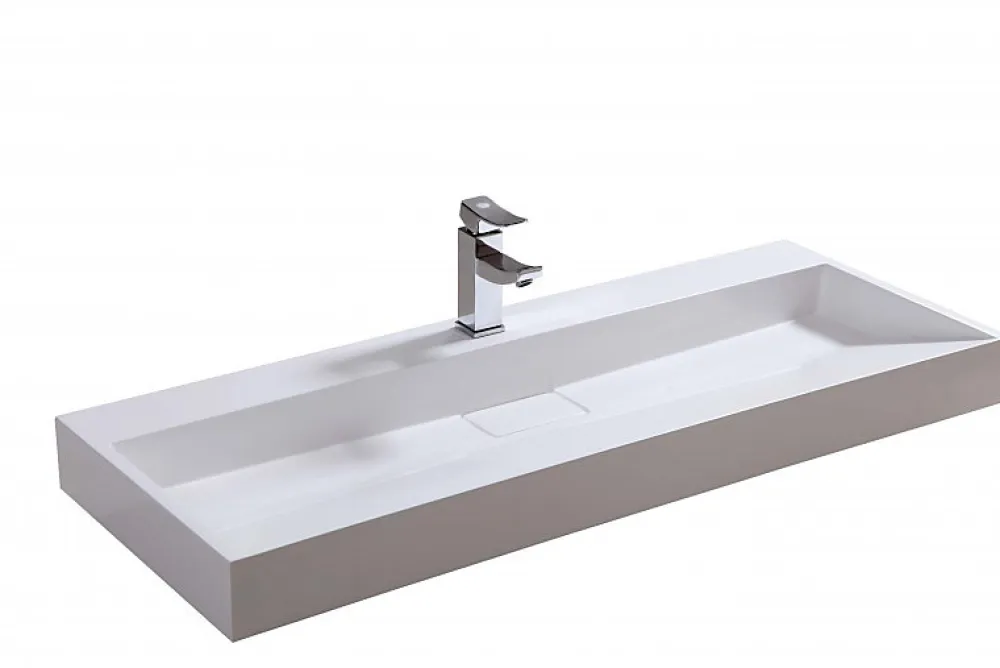 Bernstein Vasque moderne suspendue 70x46x15cm en marbre coulé avec trous prépercés - BS6001