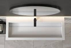 Lavabo|Bernstein Vasque moderne 120x46x13cm en fonte minérale, Lave main à poser - Blanc mat - PB2079
