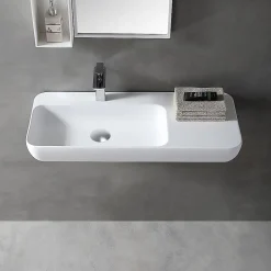 Lavabo|Bernstein Vasque moderne 90x40x12cm Lavabo en fonte, Lave main suspendu à poser, sans robinet ni bonde - TWG202