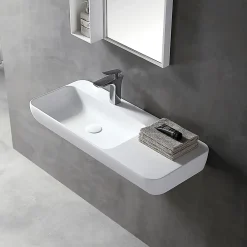 Lavabo|Bernstein Vasque moderne 90x40x12cm Lavabo en fonte, Lave main suspendu à poser, sans robinet ni bonde - TWG202