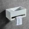 Lavabo|Bernstein Vasque murale design, Lave main fonte minérale Salle de bain, Blanc mat, 35,5x20x16cm, BA2105 + cache blanc + rangement à gauche