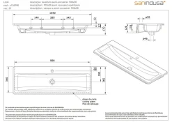 Sanindusa Vasque murale ou à encastrer céramique traditionnelle Look 103x36 blanc