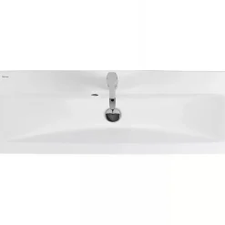 Sanindusa Vasque murale ou à encastrer céramique traditionnelle Look 63x36 blanc
