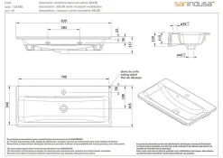 Sanindusa Vasque murale ou à encastrer céramique traditionnelle Look 83x36 blanc