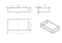 Bernstein Vasque murale suspendue design 44x22x10cm en fonte minérale - Avec bonde, Sans cache, Rangement droite, Quartz noir, Avec Console