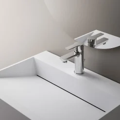 Bernstein Vasque murale 60x46x28cm en fonte minérale avec espace de rangement - blanc mat - TWG71