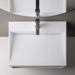 Bernstein Vasque murale 60x46x28cm en fonte minérale avec espace de rangement - blanc mat - TWG71