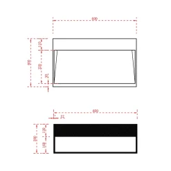 Bernstein Vasque murale 60x46x28cm en fonte minérale avec espace de rangement - blanc mat - TWG71
