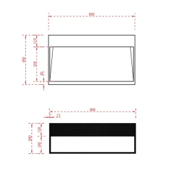 Bernstein Vasque murale 80x46x28cm en fonte minérale avec espace de rangement - blanc mat - TWG71