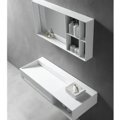 Lavabo|Bernstein Vasque murale 100x46x20cm en fonte minérale avec espace de rangement - TWG62