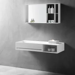 Lavabo|Bernstein Vasque murale 100x46x20cm en fonte minérale avec espace de rangement - TWG62