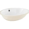 Sanindusa Vasque ovale a encastrer par dessous 57x45 hauteur 20cm porcelaine vitrifiée VOUGA blanche (vidage non inclus)