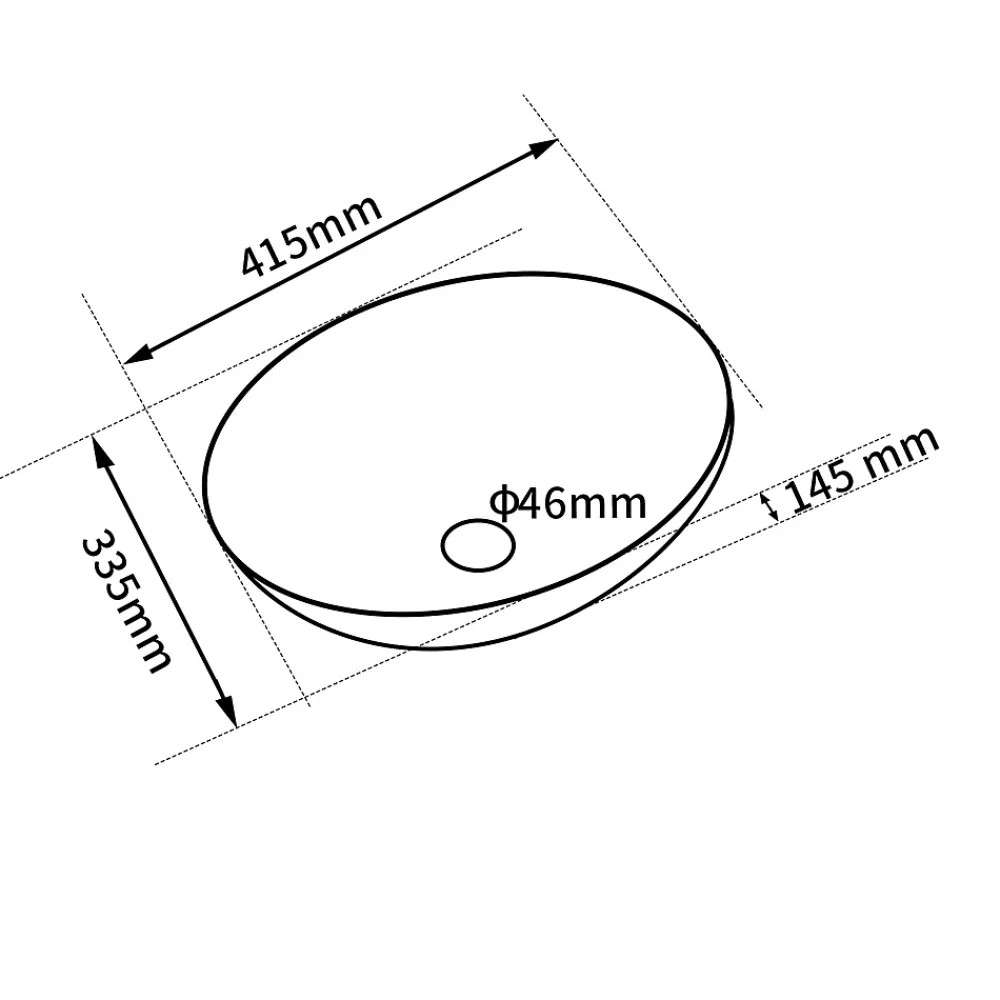 Dileci Vasque ovale finition or brillant (41,5 x 33,5 cm)