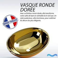 Dileci Vasque ovale finition or brillant (41,5 x 33,5 cm)