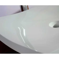 Autres Vasque plate blanche en résine à poser pour salle de bain moderne