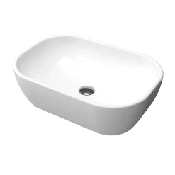 Vasque À Poser|Galedo Vasque rectangulaire à poser en céramique blanche, l.46 x H.13,5 x P.33 cm, Bowl