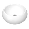 Vasque À Poser|Galedo Vasque ronde à poser en céramique blanche, diamètre 40 x H.15 cm, Bowl