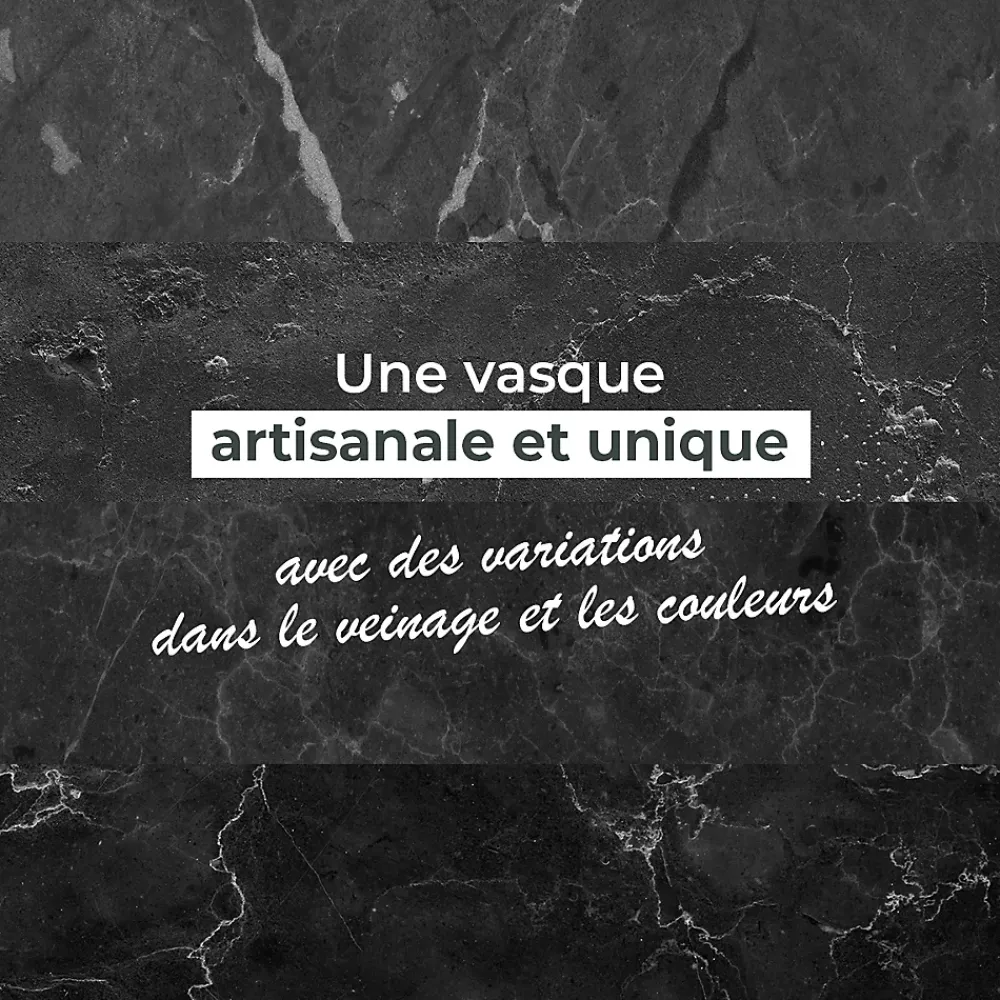 Vasque À Poser|Ocean Line Vasque ronde à poser en marbre noir, Marmo