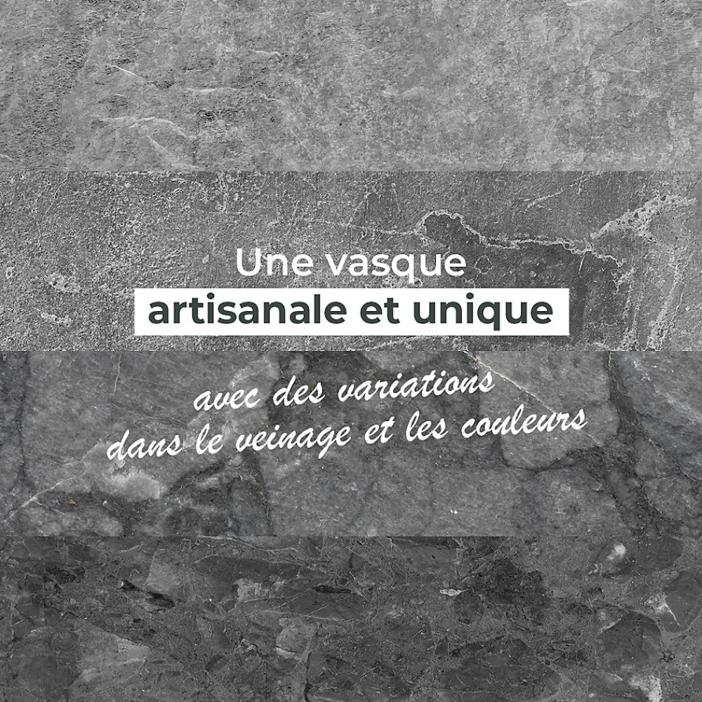 Ocean Line Vasque ronde à poser en marbre gris, Lizéa