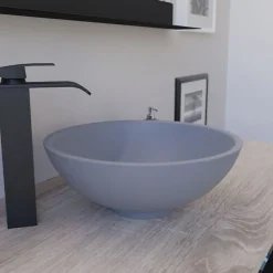 Plan Vasque Lave-Mains|Cuisibane Vasque ronde à poser TREND - Gris mat