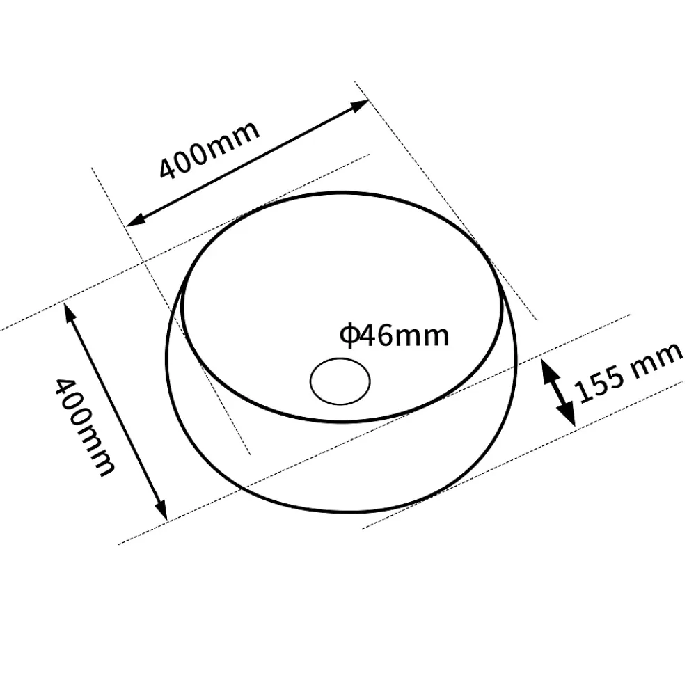 Vasque À Poser|Dileci Vasque ronde creuse effet gris zébré (diamètre 40 cm) -