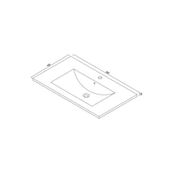 Plan Simple Vasque|Bain-Bain Vasque résine 80Cm NOLAN -