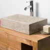 Wanda Collection Vasque salle de bain à poser Alexandrie rectangle 30cm x 40cm gris
