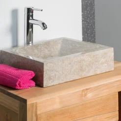 Wanda Collection Vasque salle de bain à poser Alexandrie rectangle 30cm x 40cm gris
