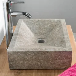 Wanda Collection Vasque salle de bain à poser Alexandrie rectangle 30cm x 40cm gris