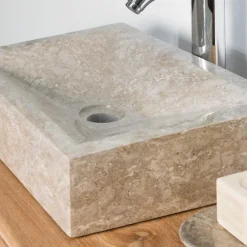 Wanda Collection Vasque salle de bain à poser Alexandrie rectangle 30cm x 40cm gris