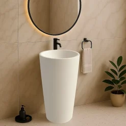 Ambra Vasque salle de bain colonne sur pied,en Solid surface 50 cm - Kezia