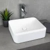 Vasque À Encastrer|Ambra Vasque salle de bain semi-encastrée rectangulaire 45 cm en Pierre de synthèse finition mat - Hanaé