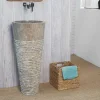 Lavabo|Wanda Collection Vasque salle de bain sur pied en marbre Florence gris